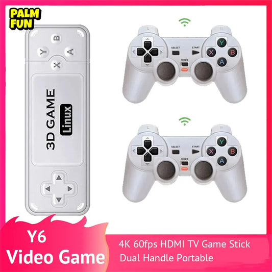 Y6 Retro Game Console 4K 60fps HDMI Output Low Latency GD10 TV Game Stick Dual Handle Portable Home Game Console for GBA