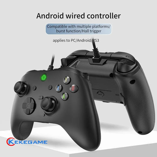 Wired Game Controller for PC PS3 Android TV-BOX Gamepad Joypad with Hall Trigger Dual Vibration Programmable Keys Turbo Button